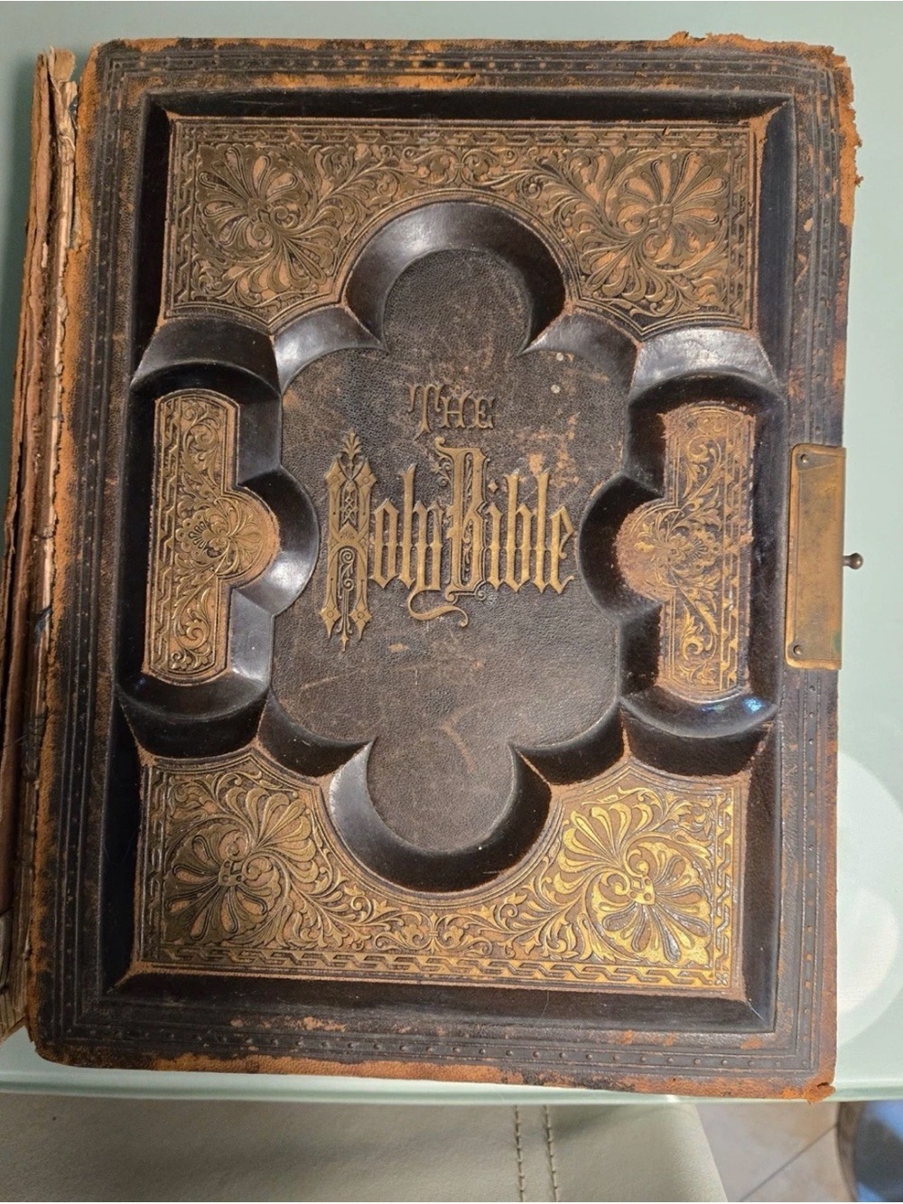 Antique 1879 A.J. Holman Holy Bible Illustrated Family Bible Ornate